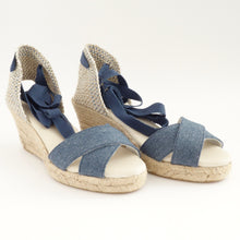 Ladda upp bild till gallerivisning, Kilklacksespadriller öppen tå indigo