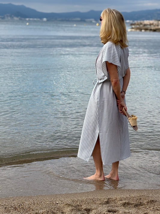 Blue striped tunic