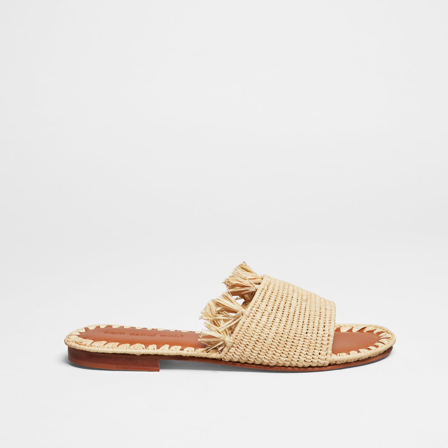Raffia slip-on flat sandal