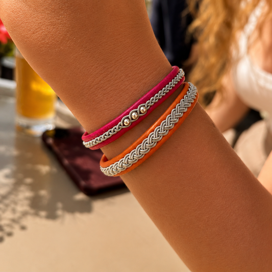 Tunna läder armband