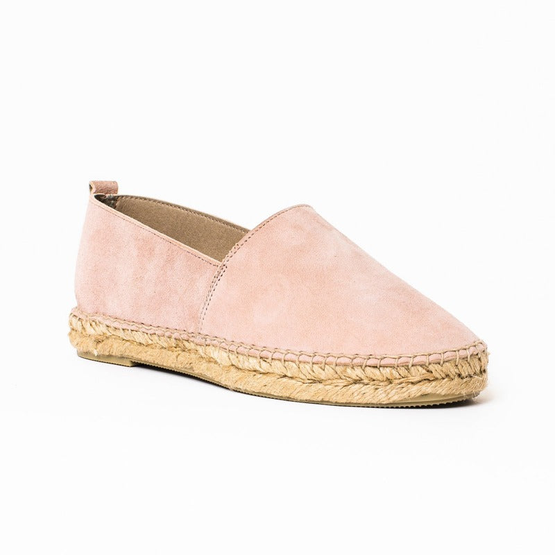 Rosa handgjorda mocka espadriller
