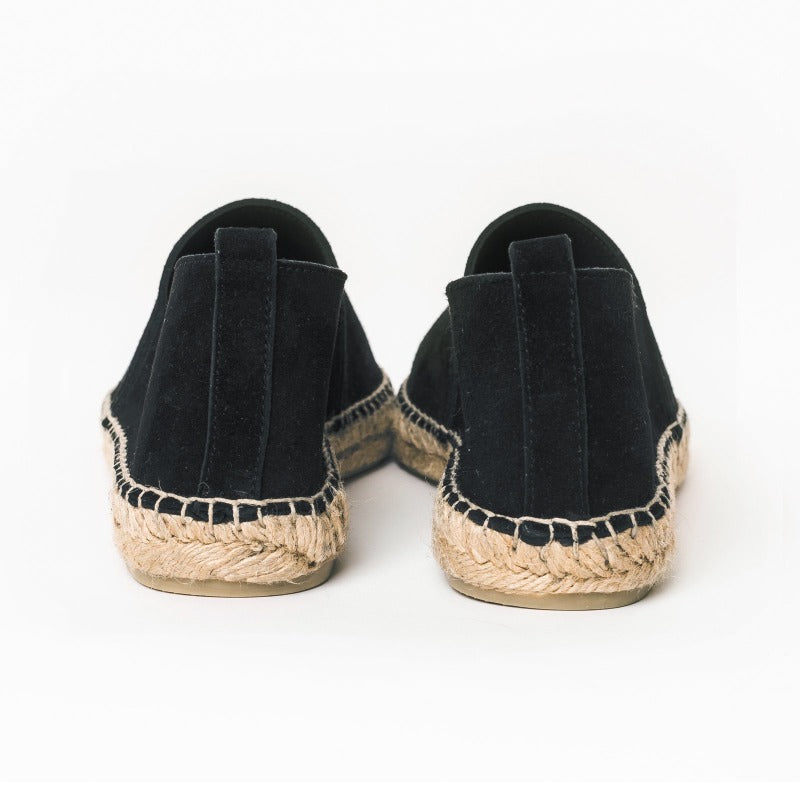 handgjorda svarta mocka espadriller 